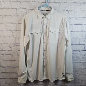 Diamond Cross Ranch Jackson Hole Cowboy Shirt Pearl Snap White XL Read